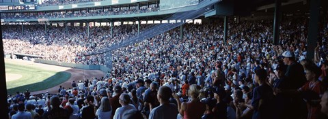 Framed Spectators watching a baseball match in a stadium, Fenway Park, Boston, Suffolk County, Massachusetts, USA Print
