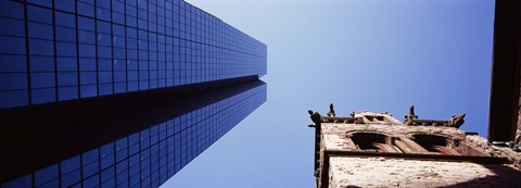 Framed Low angle view of the Hancock Building and Trinity Church, Boston, Suffolk County, Massachusetts, USA Print