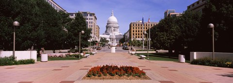 Framed Footpath leading toward a government building, Wisconsin State Capitol, Madison, Wisconsin, USA Print