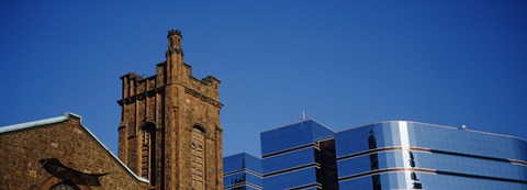 Framed High section view of buildings in a city, Presbyterian Church, Midtown plaza, Atlanta, Fulton County, Georgia, USA Print