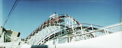 Framed Low angle view of a rollercoaster, Coney Island Cyclone, Coney Island, Brooklyn, New York City, New York State, USA Print