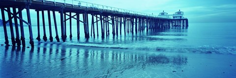 Framed Pier at sunset, Malibu Pier, Malibu, Los Angeles County, California, USA Print