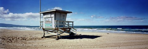 Framed Lifeguard hut on the beach, 8th Street Lifeguard Station, Manhattan Beach, Los Angeles County, California, USA Print