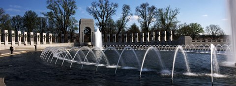 Framed Fountains at a war memorial, National World War II Memorial, Washington DC, USA Print