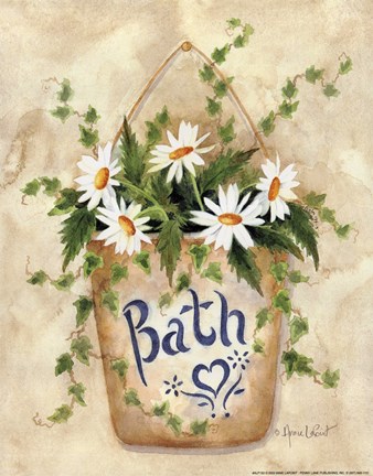 Framed Daisies in the Bath Print