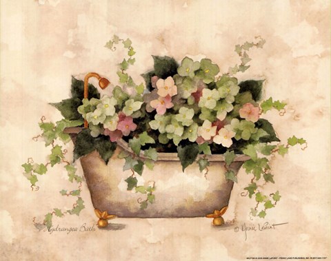 Framed Hydrangea Bath Print