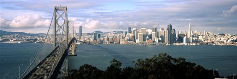 Framed San Francisco skyline with Bay Bridge, California, USA Print