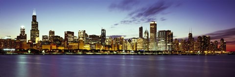 Framed Buildings at the waterfront, Lake Michigan, Chicago, Cook County, Illinois, USA Print