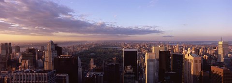Framed Cityscape at sunset, Central Park, East Side of Manhattan, New York City, New York State, USA 2009 Print