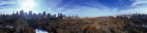 Framed 360 degree view of a city, Central Park, Manhattan, New York City, New York State, USA 2009 Print
