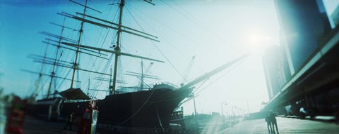 Framed Sailboat at the port, South Street Seaport, Manhattan, New York City, New York State, USA Print