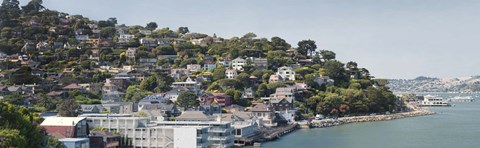 Framed City at the waterfront, Sausalito, Marin County, California, USA Print