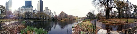 Framed Pond in a park, Central Park, Manhattan, New York City, New York State Print