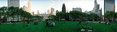 Framed 360 degree view of a public park, Bryant Park, Manhattan, New York City, New York State, USA Print