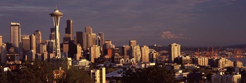 Framed View of Space Needle and surrounding buildings, Seattle, King County, Washington State, USA 2010 Print