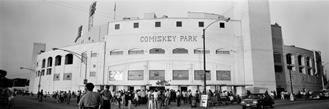 Framed People outside a baseball park, old Comiskey Park, Chicago, Cook County, Illinois, USA Print