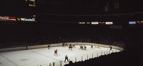 Framed Group of people playing ice hockey, Chicago, Illinois, USA Print