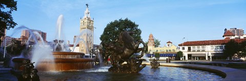 Framed Fountain at Country Club Plaza, Kansas City, Missouri Print