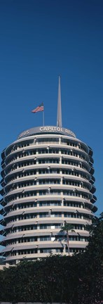 Framed Low angle view of an office building, Capitol Records Building, City of Los Angeles, California, USA Print