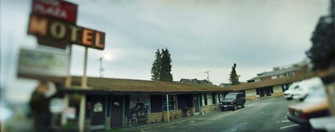 Framed Motel at the roadside, Aurora Avenue, Seattle, Washington State, USA Print