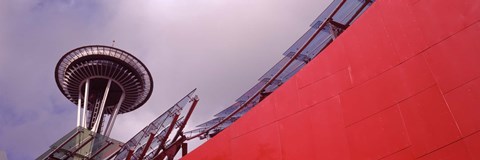 Framed Low angle view of a tower (horizontal), Space Needle, Seattle, Washington State Print