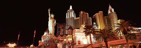 Framed New York New York Hotel at night, The Strip, Las Vegas, Nevada Print