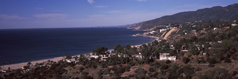 Framed High angle view of an ocean, Malibu Beach, Malibu, Los Angeles County, California, USA Print