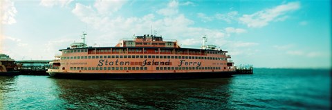 Framed Ferry in a river, Staten Island Ferry, Staten Island, New York City, New York State, USA Print