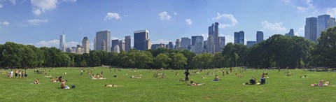Framed Tourists resting in a park, Sheep Meadow, Central Park, Manhattan, New York City, New York State, USA Print