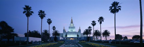 Framed Oakland Temple at dusk, Oakland, California Print