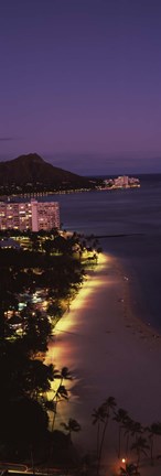 Framed Buildings at the waterfront, Honolulu, Hawaii Print