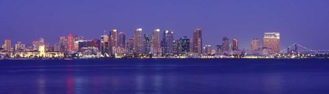 Framed San Diego in Bright Blue Print