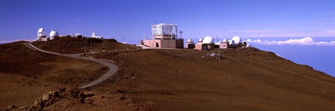 Framed Science city observatories, Haleakala National Park, Maui, Hawaii, USA Print