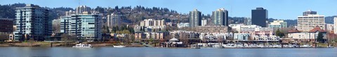 Framed Buildings at the waterfront, Portland, Multnomah County, Oregon, USA 2011 Print