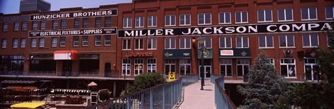 Framed Bricktown Mercantile building along the Bricktown Canal, Bricktown, Oklahoma City, Oklahoma, USA Print