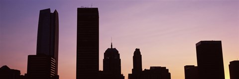 Framed Downtown skyline at dusk, Oklahoma City, Oklahoma, USA Print