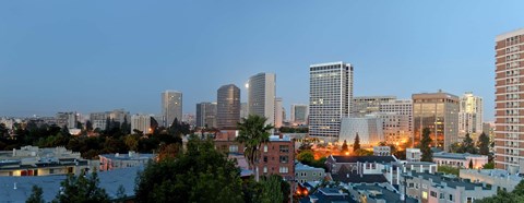 Framed Skyline at dawn, Oakland, California, USA Print