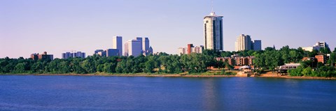 Framed Buildings at the waterfront, Arkansas River, Tulsa, Oklahoma Print