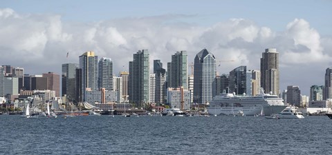 Framed San Diego City Skyline Print