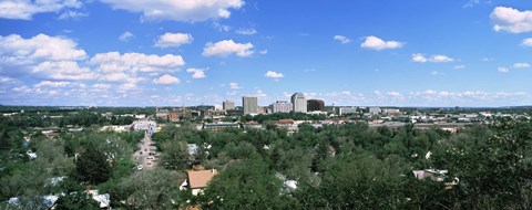 Framed Aerial view of Colorado Springs, Colorado Print