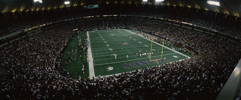Framed Spectators in an American football stadium, Hubert H. Humphrey Metrodome, Minneapolis, Minnesota, USA Print