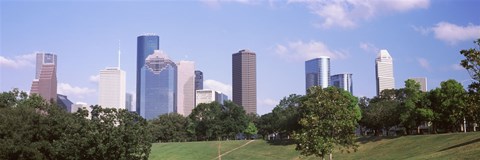 Framed Downtown skylines, Houston, Texas Print