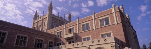 Framed Low angle view of Kerckhoff Hall, University of California, Los Angeles, California, USA Print