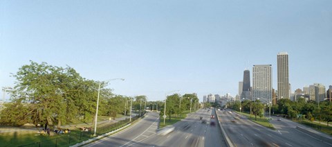 Framed Skyscrapers in a city, Lake Shore Drive, Chicago, Cook County, Illinois, USA Print