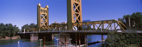 Framed Tower Bridge, Sacramento, CA , USA Print
