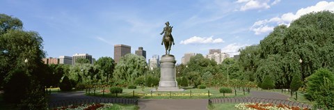 Framed Statue in a garden, Boston Public Gardens, Boston, Massachusetts, USA Print