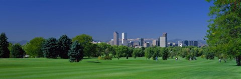 Framed Skyline In Daylight, Denver, Colorado, USA Print