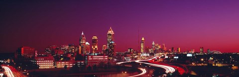 Framed USA, Georgia, Atlanta, night Print