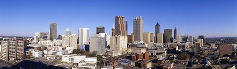 Framed Distant Skyline, Atlanta, Georgia Print