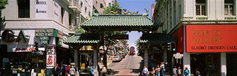 Framed USA, California, San Francisco, Chinatown, Tourists in the market Print